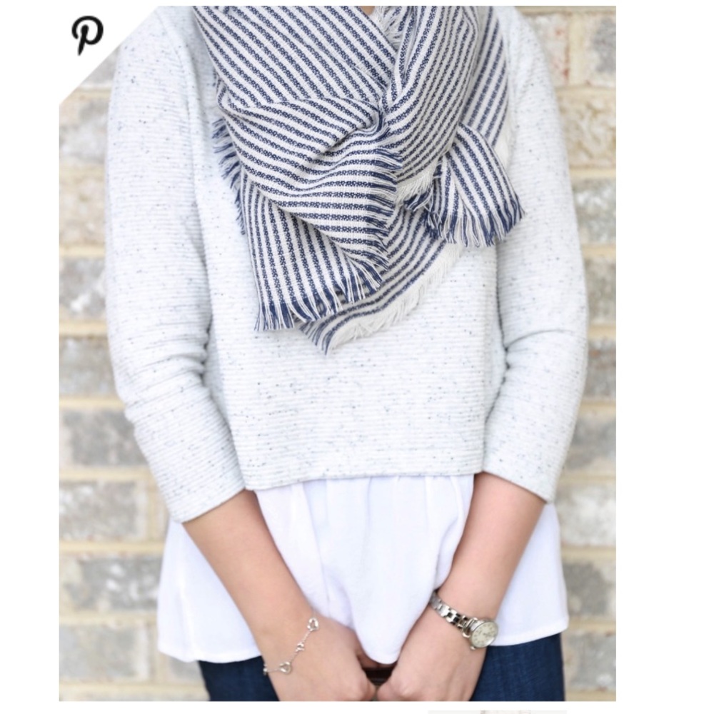 Loft Grey Ruffle Trim Sweater - Picture 2 of 7